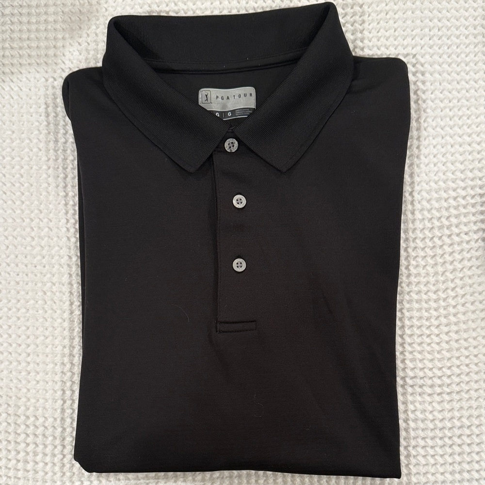 PGA Tour Men's Classic Black Polo